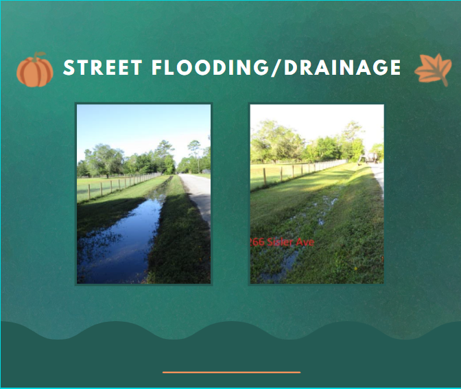 before and after picture of a constituent's drainage ditch