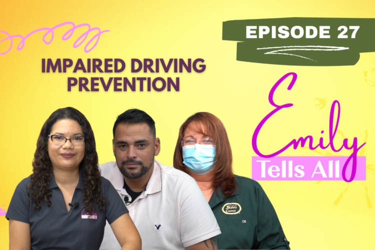Featured image of guests and host of Emily Tells All Impaired Driving Prevention episode