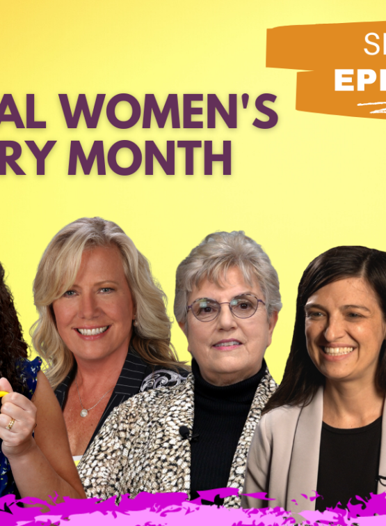 Featured image of guests and host of Emily Tells All National Women's History Month episode.