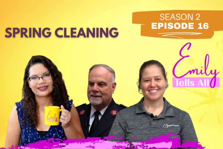 Featured image of host and guests of Emily Tells All Spring Cleaning episode.
