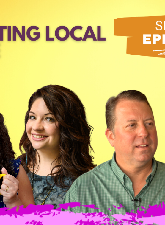 Featured image of host and guests of Emily Tells All Local Theatre episode.