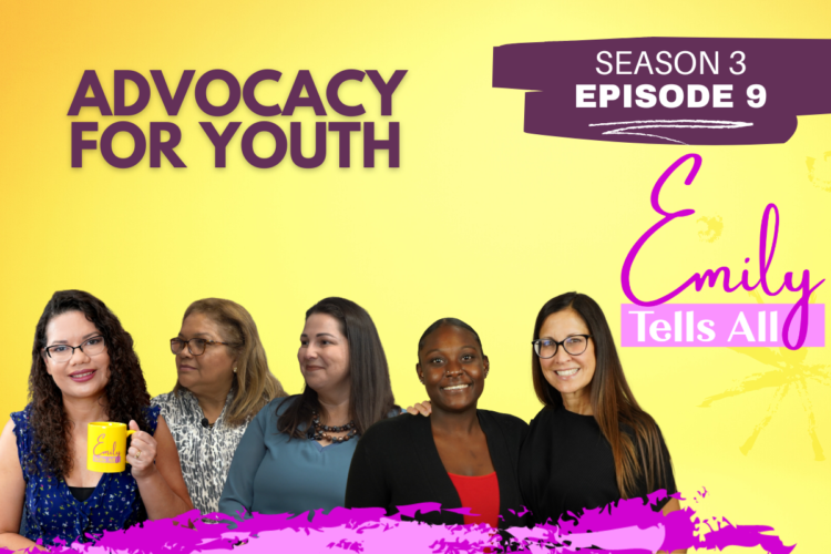 Featured image of Emily Tells All Youth Support episode host and guests.