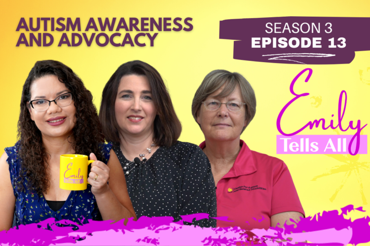 Featured image of host and guests of Emily Tells All Autism Awareness and Advocacy episode.