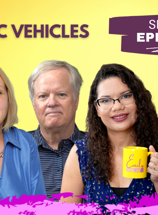 Featured image of Emily Tells All Electric Vehicles episode host and guests.