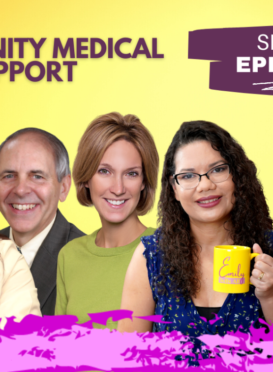 Featured image of Emily Tells All Community Medical Care episode host and guests.