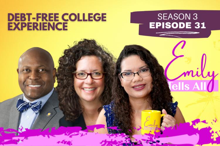Featured image of Emily Tells All Debt-Free College Experience episode host and guests.