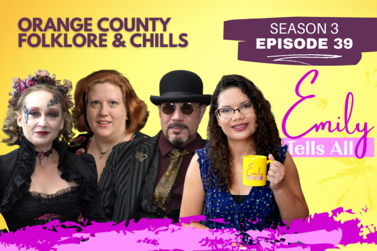 Featured image of Emily Tells All Central Florida Folklore episode host and guests.