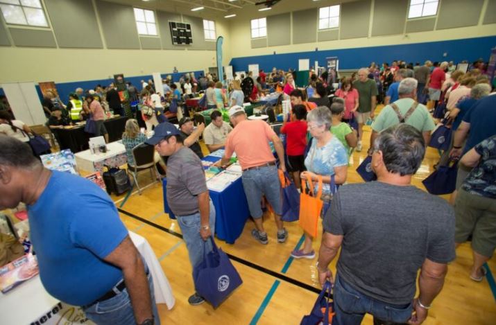 image of people in a gym for the Hurricane Expo event