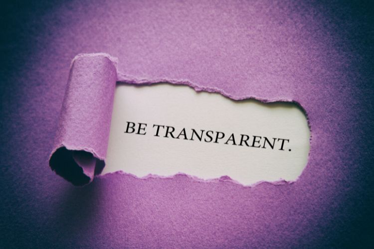 image that says transparency