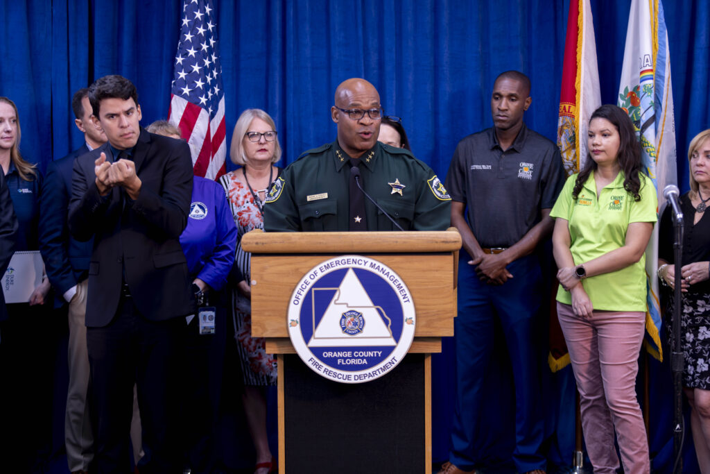 Press conference for Hurricane Idalia, Orange county staff picture