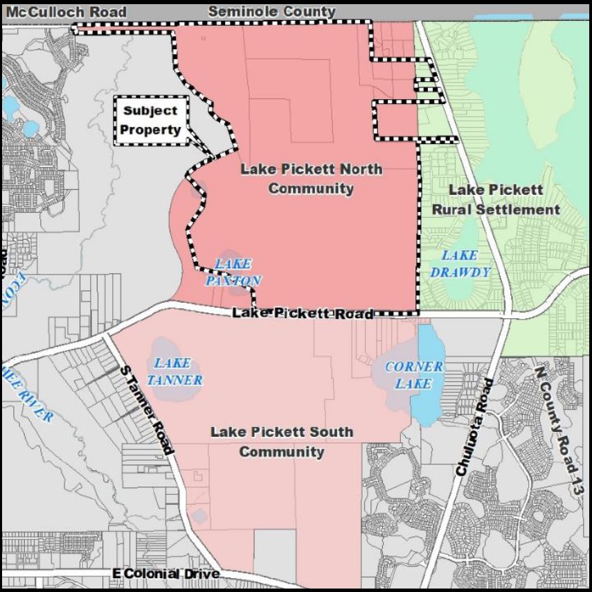 Lake Pickett North Community is the subject property for this proposed development.