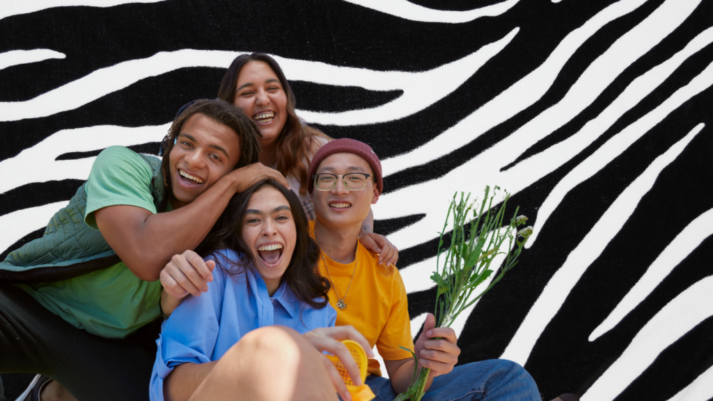 Group of Youth with zebra background