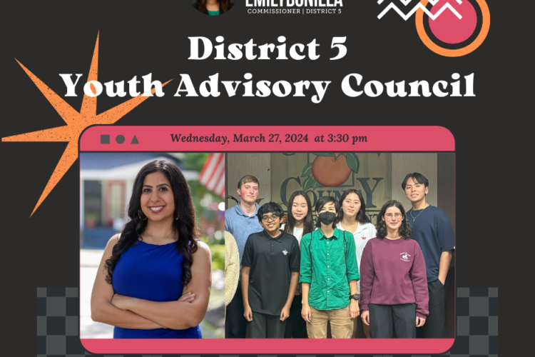 District 5 Youth Advisory Council on Wednesday, March 27, 2024 at 3:30 pm.