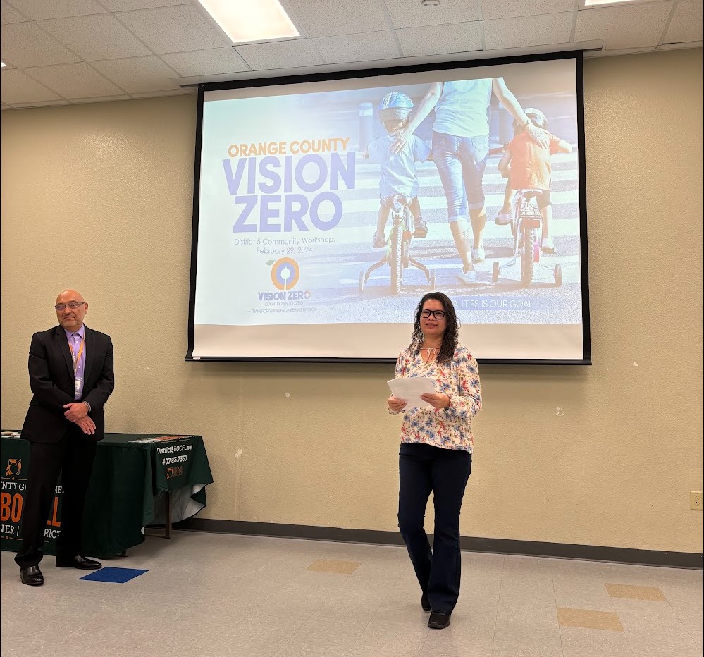 Commissioner Emily Bonilla at our Orange County Vision Zero Community meeting