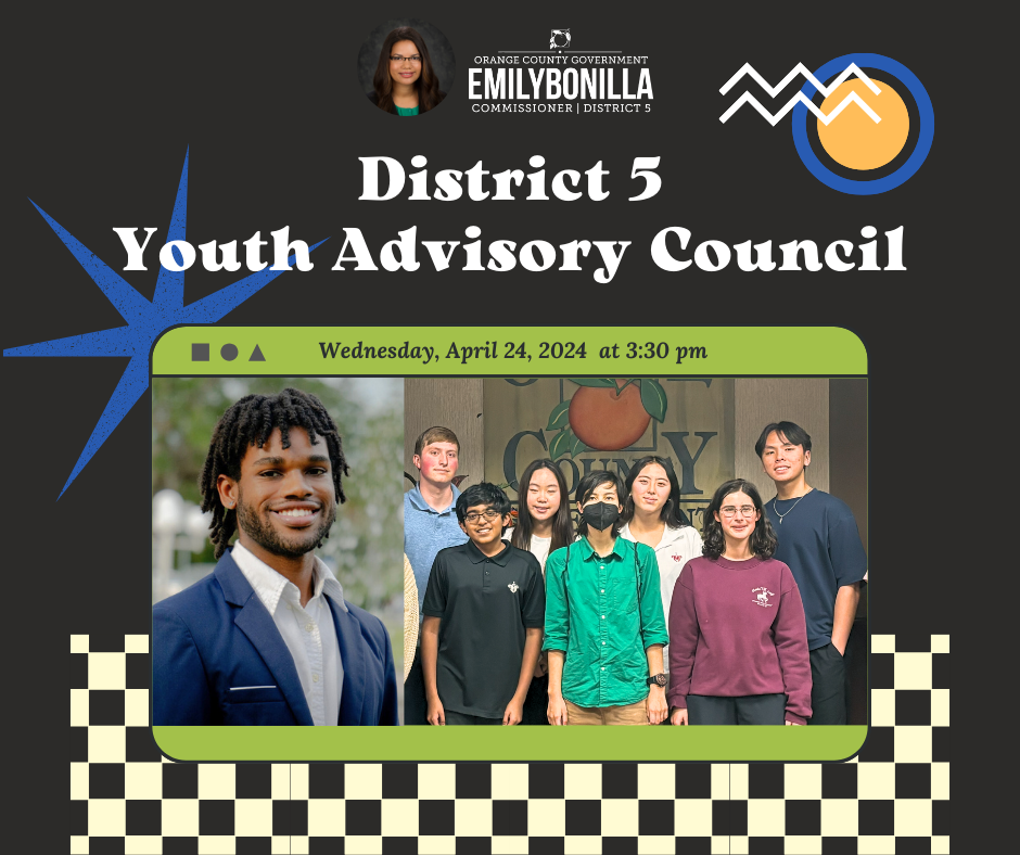 District 5 Youth Advisory Council on Wednesday, April 24 at 3:30 pm. Photo of teens on the council and Candidate for House District 35 Nate Douglas.