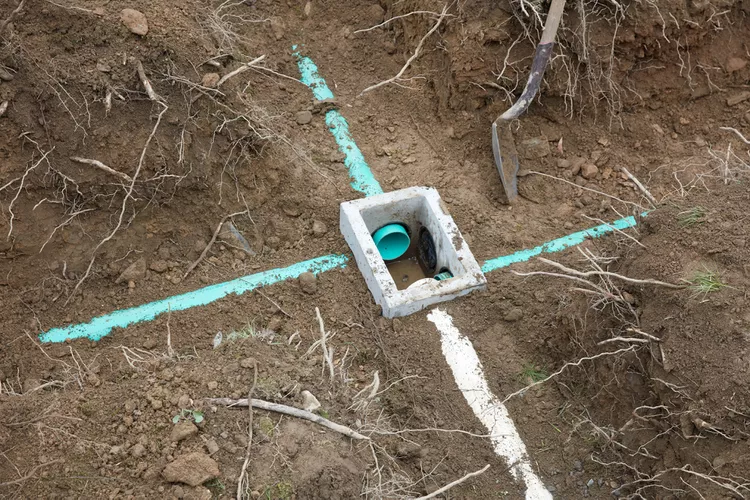 photograph of a septic tank leech field