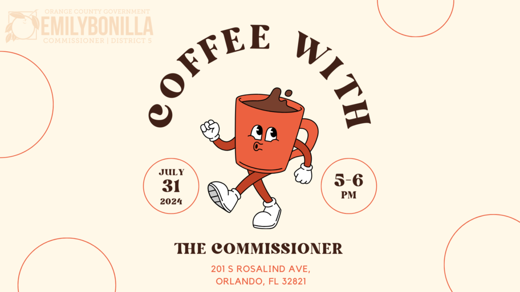 image of the flyer for Coffee with the Commissioner