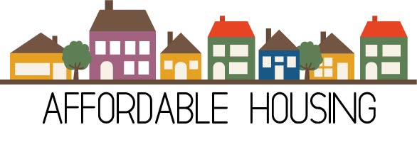 image of houses with the words affordable  housing written below