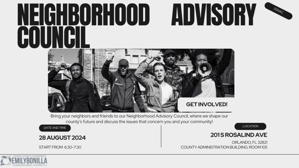 image of flyer for district five neighborhood advisory council