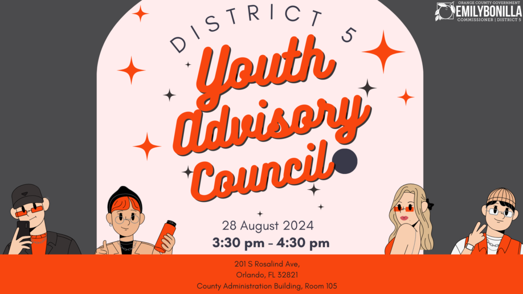 image of flyer for District Five youth advisory council